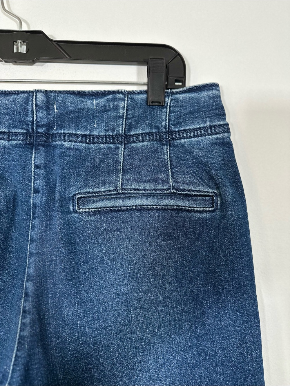 Pilcro Pleated Palazzo Wide Leg Jean Medium Wash Super Flare Stretch Size 28 - Picture 5 of 11